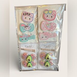 Kids Hair Clips Set - Pink, Green, Multicolor